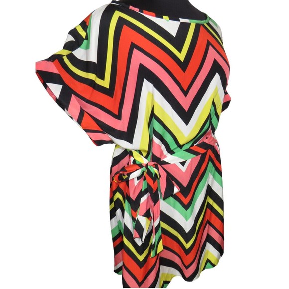 FTF Women's Multicolor Chevron Striped Dolman Sleeve Dress Plus Size 3X - Picture 1 of 14